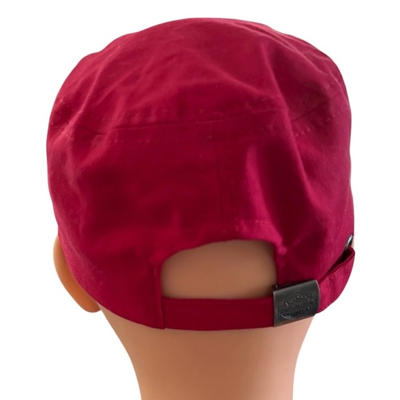 Harley ~Davidson Red Fitted Moto Hat Crystal Logo Adjustable Sizing 100% Cotton - Picture 3 of 8